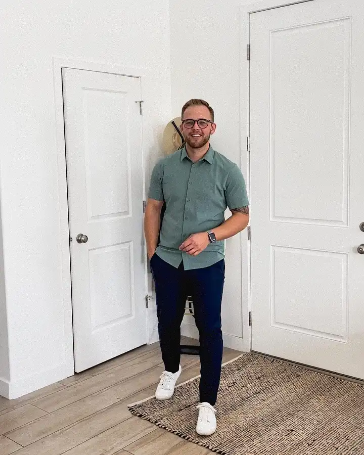 Sage Green and Performance Joggers for the Hybrid Office Day
