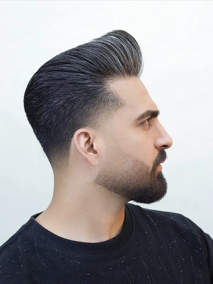20 Pompadour Hairstyles for Men, From Skin Fades to Soft Tapers 6 Silver Streaked Pompadour With Serious Height