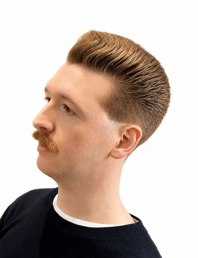20 Pompadour Hairstyles for Men, From Skin Fades to Soft Tapers 8 Short Comb Back With a High Taper