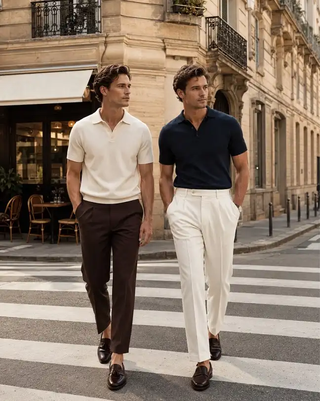 Knit Polos and Pleated Trousers, Two Ways to Do It Right