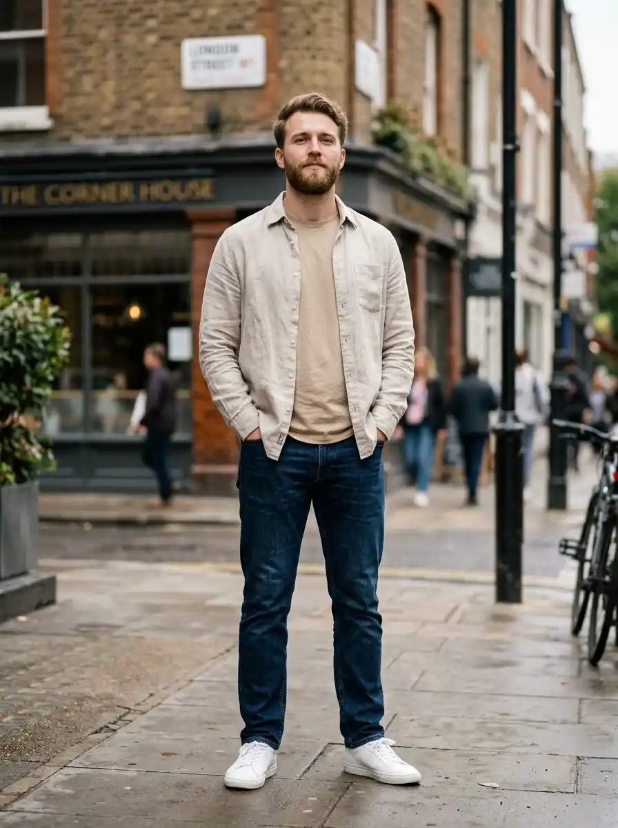 5 Piece Capsule Wardrobe for Men's Week Long Trips (12 Outfits, One Carry On) 9 Wear the Shirt as Your Jacket