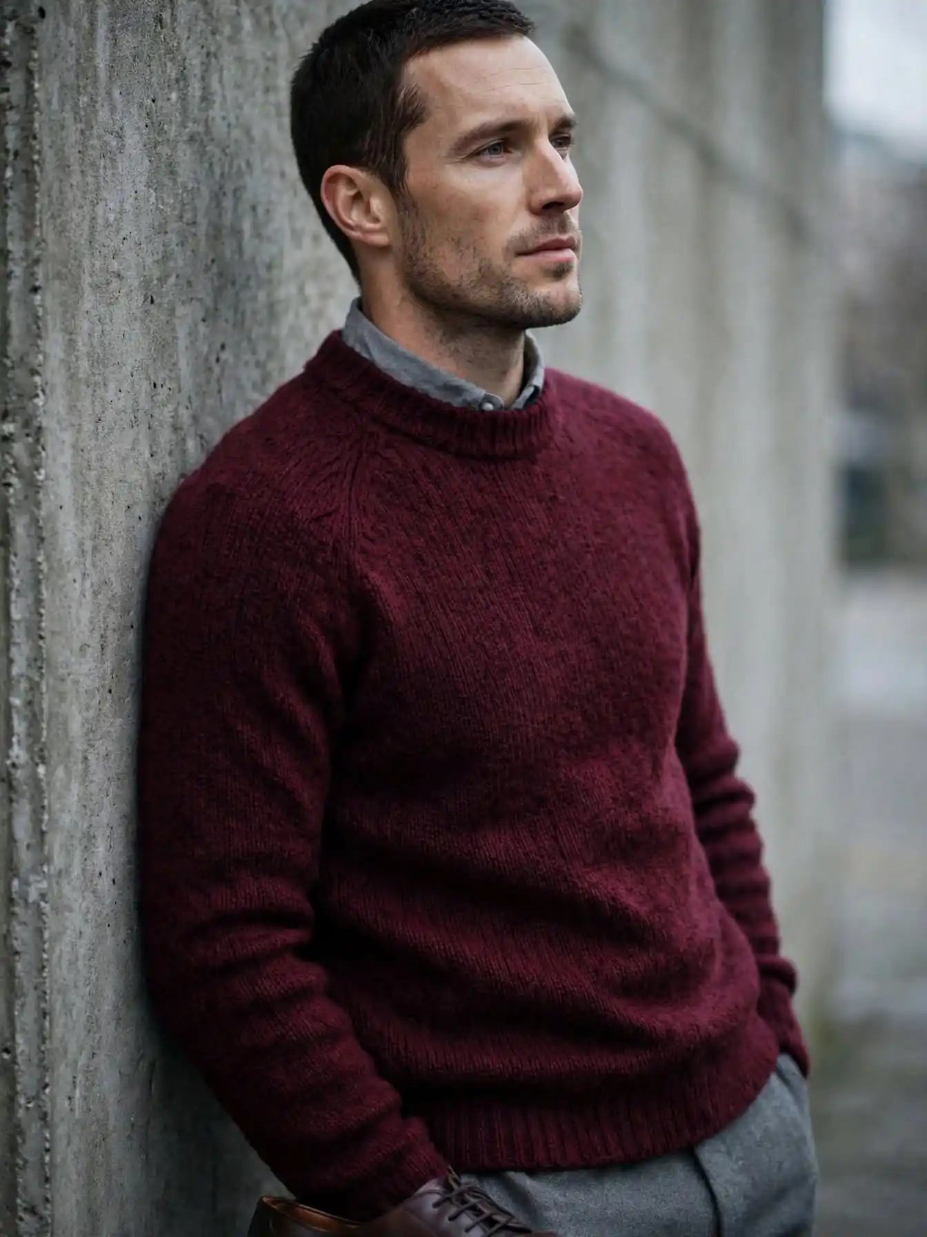 Gray With a Burgundy Accent: A Quieter Way to Wear Color