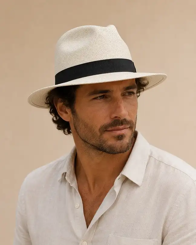 29 Summer Capsule Wardrobe Essentials for Men's Carry-Ons 7 A Straw Hat With a Black Band Travels on Your Head