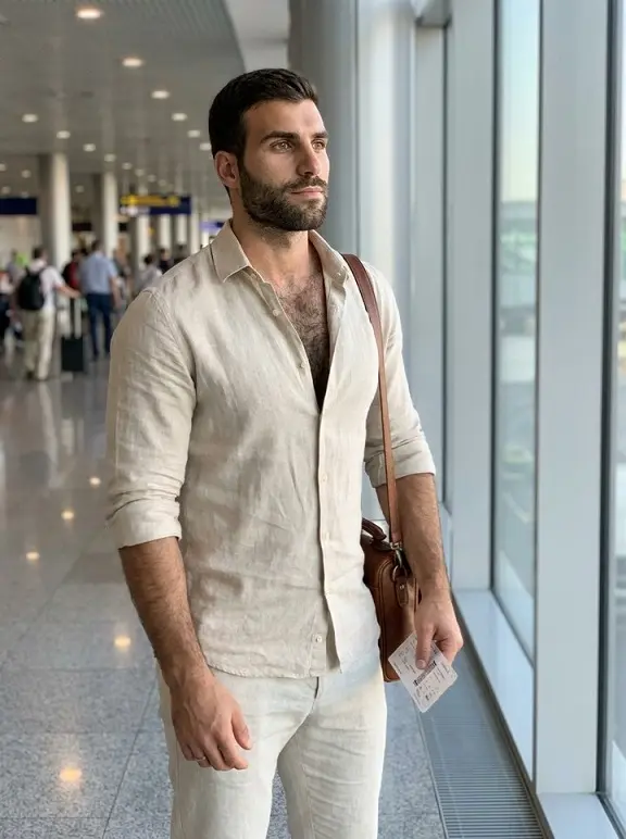 18 Airport Outfit Men Summer Ideas That Stay Cool All Flight 11 Head-to-Toe Oatmeal Linen for the Airport Outfit Men Summer Shortlist