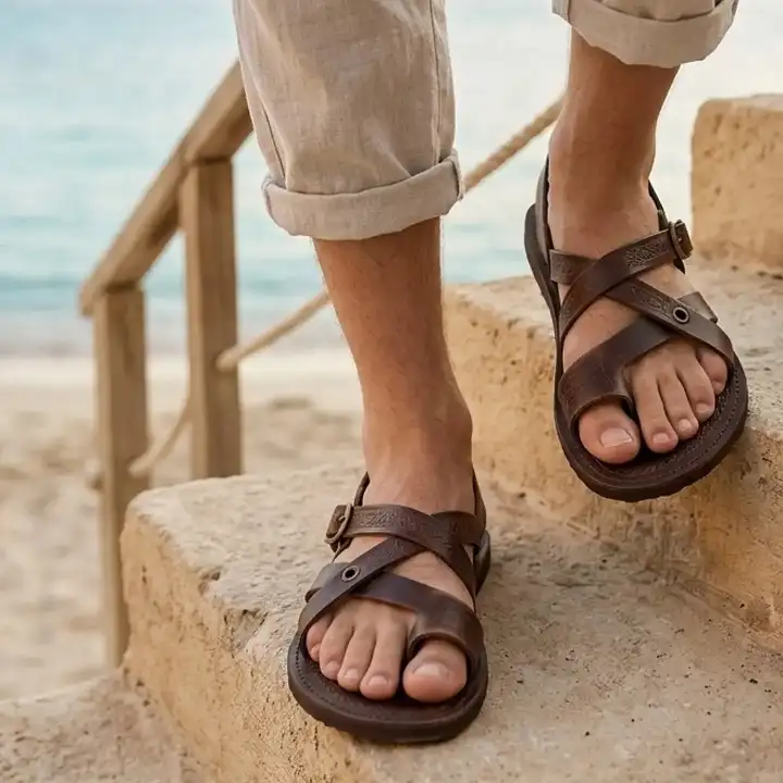 29 Summer Capsule Wardrobe Essentials for Men's Carry-Ons 24 Leather Sandals That Look Right Away From the Sand