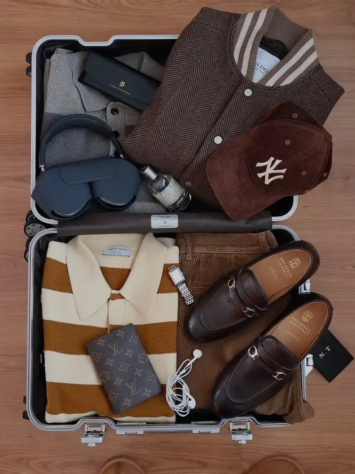18 Travel Capsule Wardrobe Ideas for Men: Fly Light, Look Sharp 17 This Suitcase Trades Neutrals for a Warm Autumn Palette