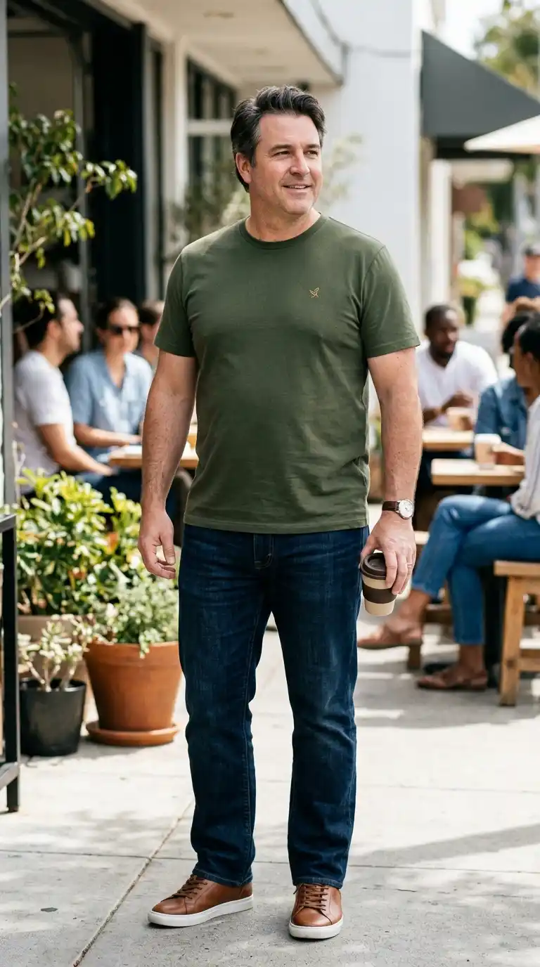 20 Curvy-Friendly Graphic Tees for Curvy Men Over 40 4 1. Minimal Chest Logo Tees for Clean Visual Balance