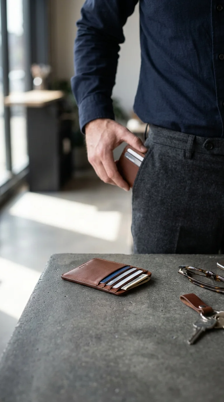 1. Minimalist Men’s Accessories Start With a Slim Leather Wallet