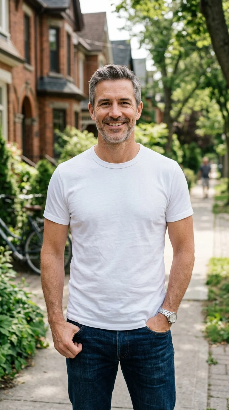 1. Plain White Crew Neck T-Shirt