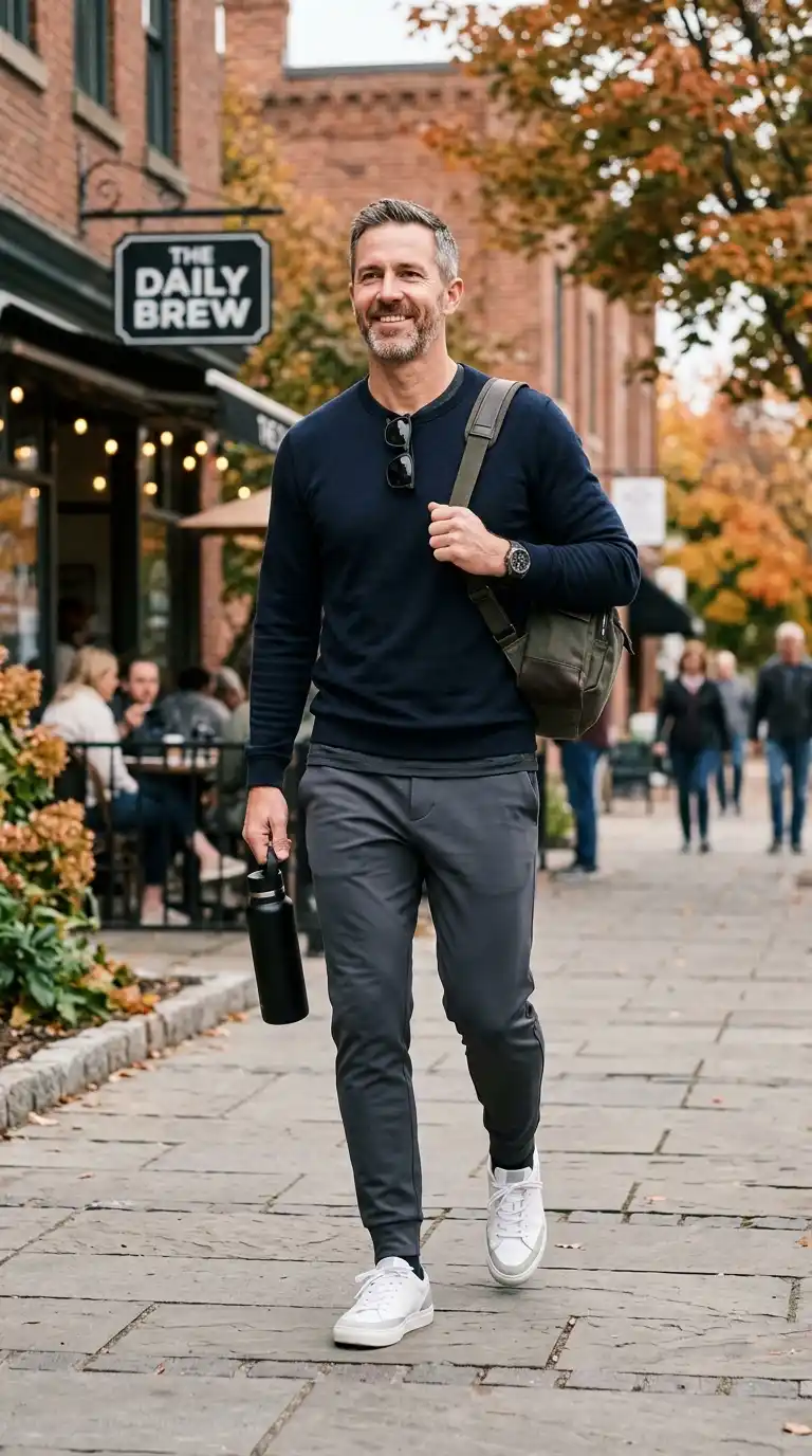 Weekend Outfits for Men Minimalist Wardrobe: 10 Stylish Ideas 13 10. Minimalist Athleisure Outfit for Active Weekends