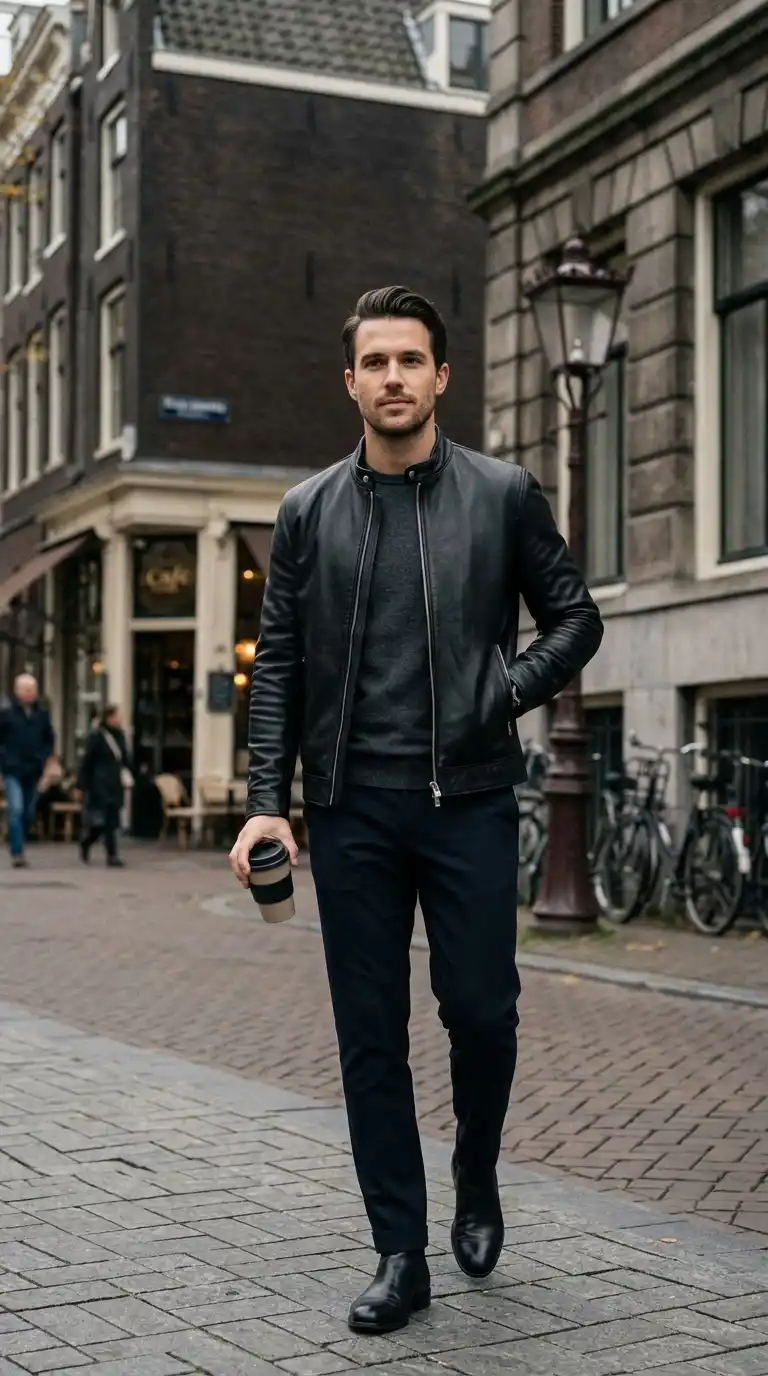 12. Minimalist Leather Jacket