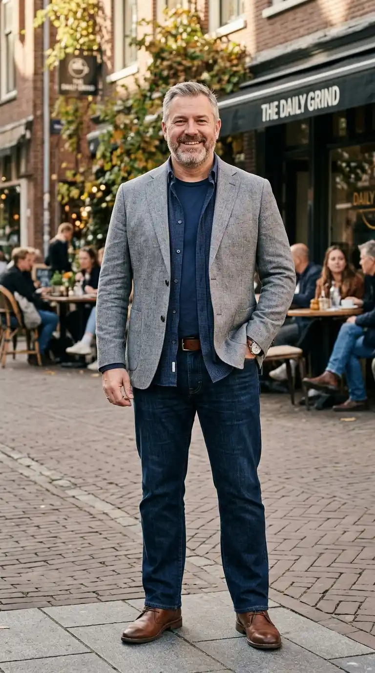 13. Layered Shirt with Lightweight Blazer for Structure