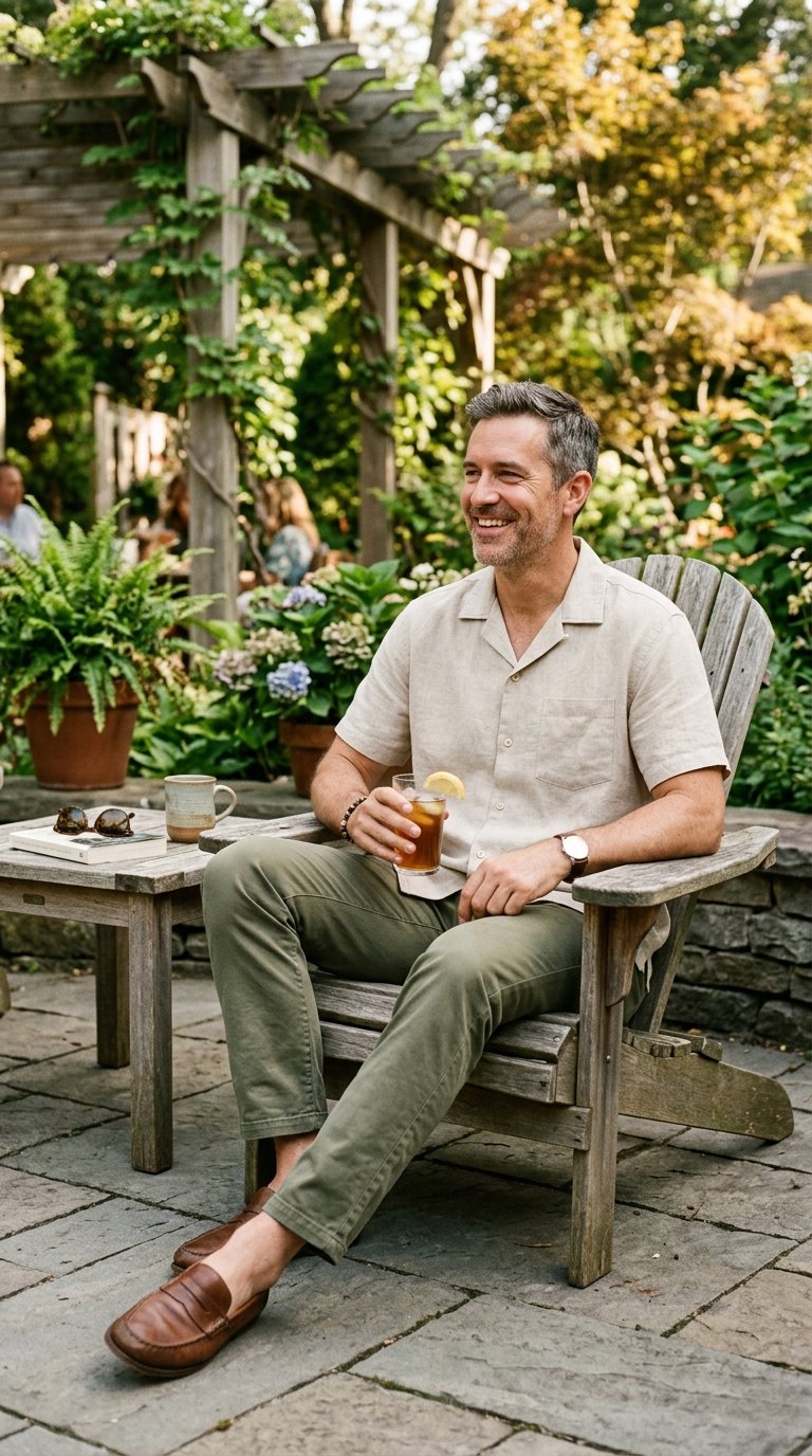 15 Minimalist Shirt Styles for Men Over 40 (Neutral Colors Only) 18 15. Relaxed Fit Neutral Camp Shirts for Effortless Weekend Looks
