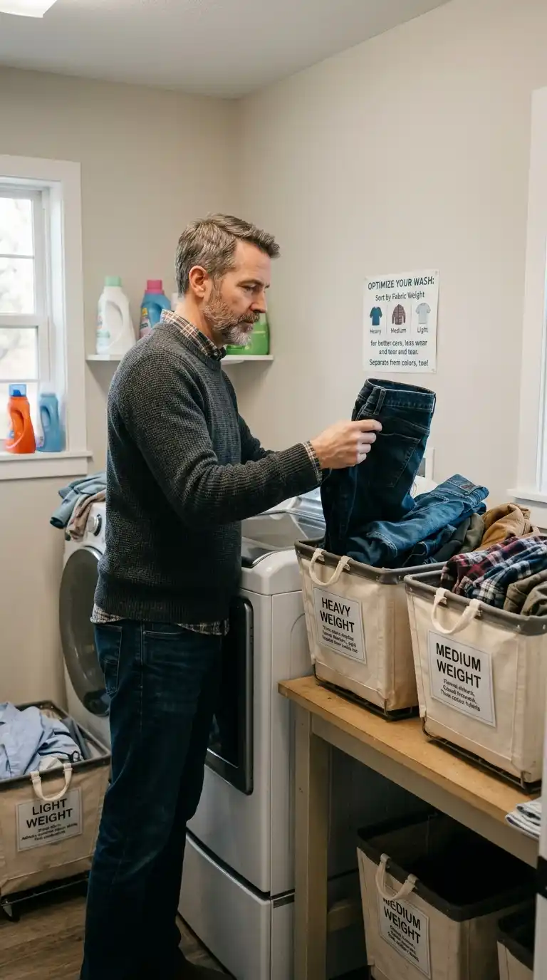 2. Separate Laundry by Fabric Weight Instead of Only Color