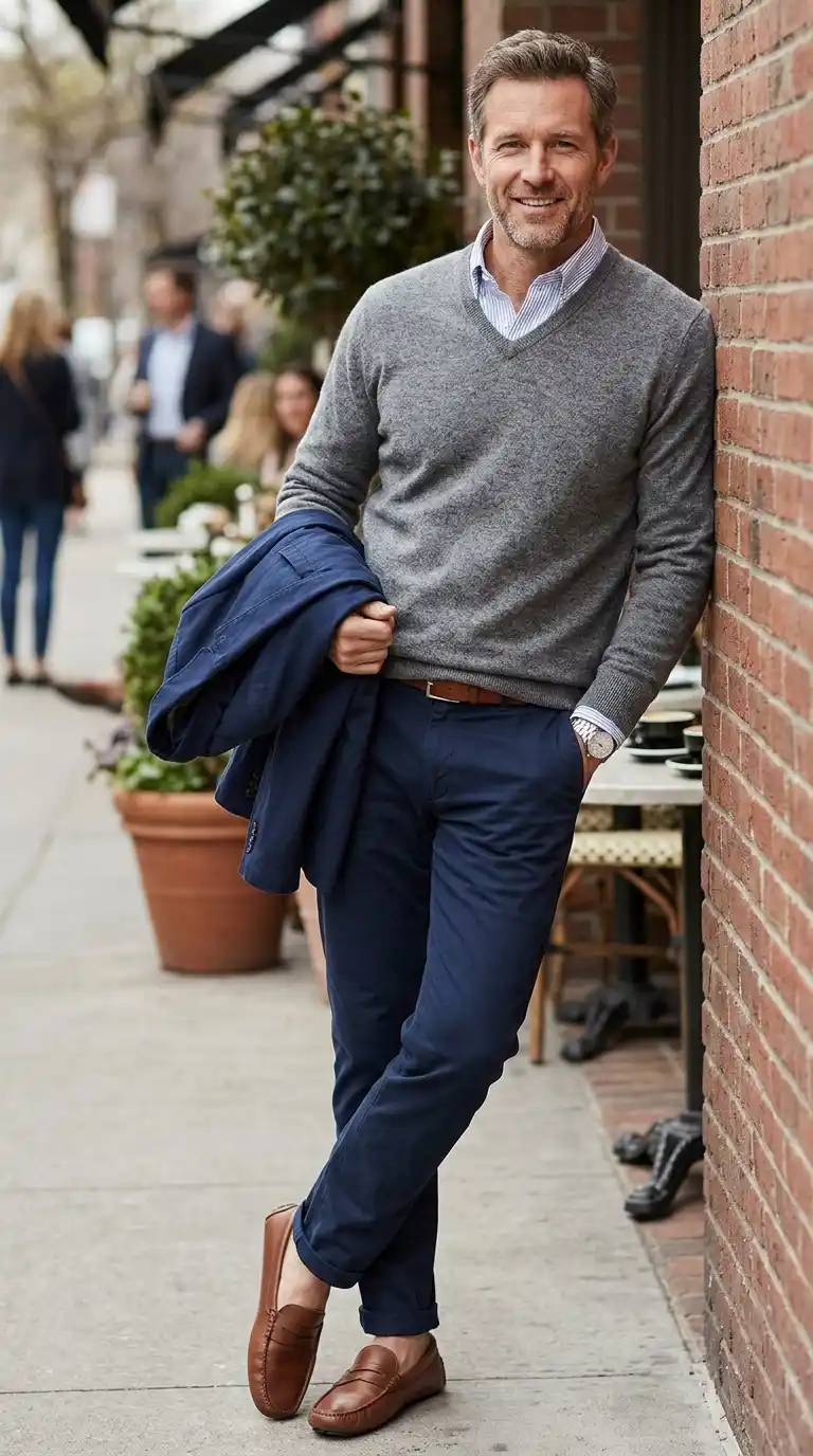 11 Minimalist Jeans and Pants for Men (All Seasons) 5 2. Slim Tapered Chinos for Smart Casual Outfits
