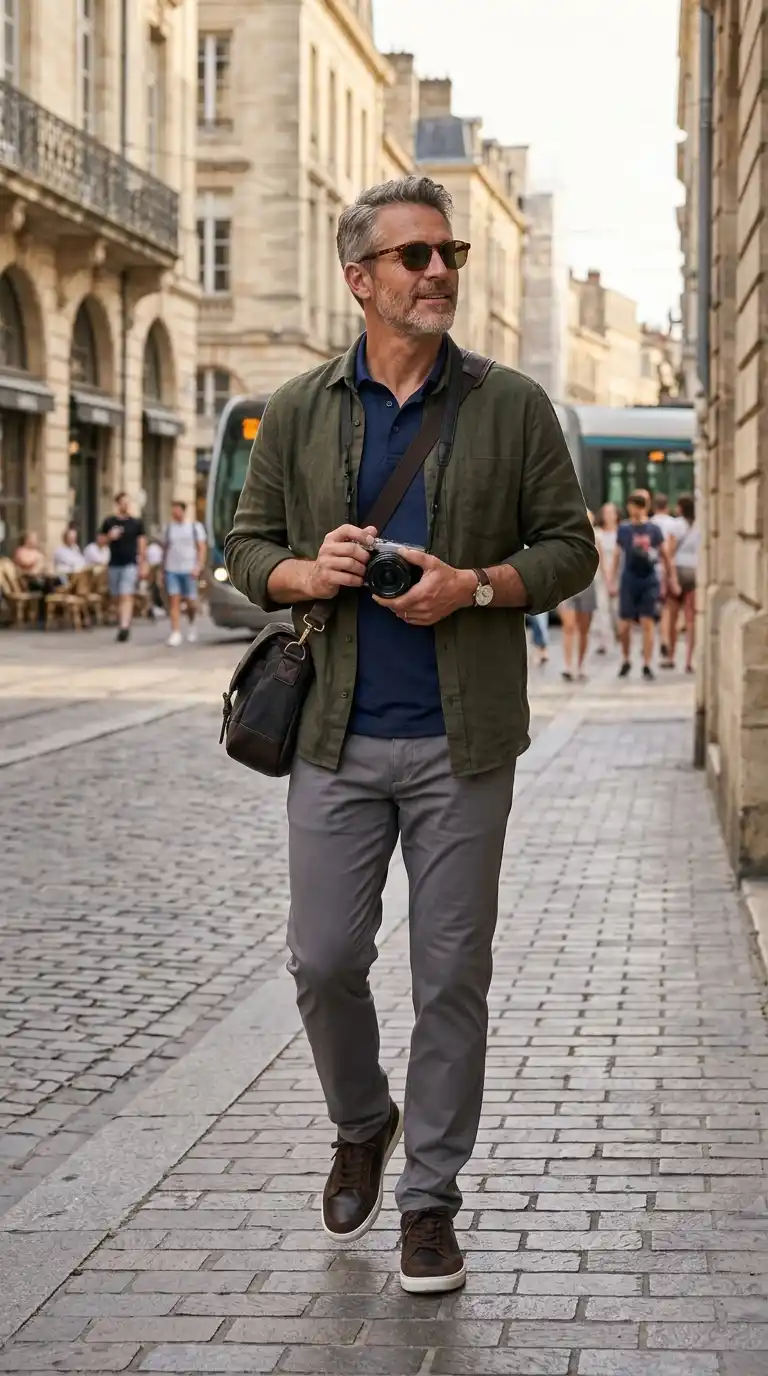 10 Packing‑Light Outfits for Men's Travel & Vacations 7 3. The City Explorer Outfit for Daily Sightseeing
