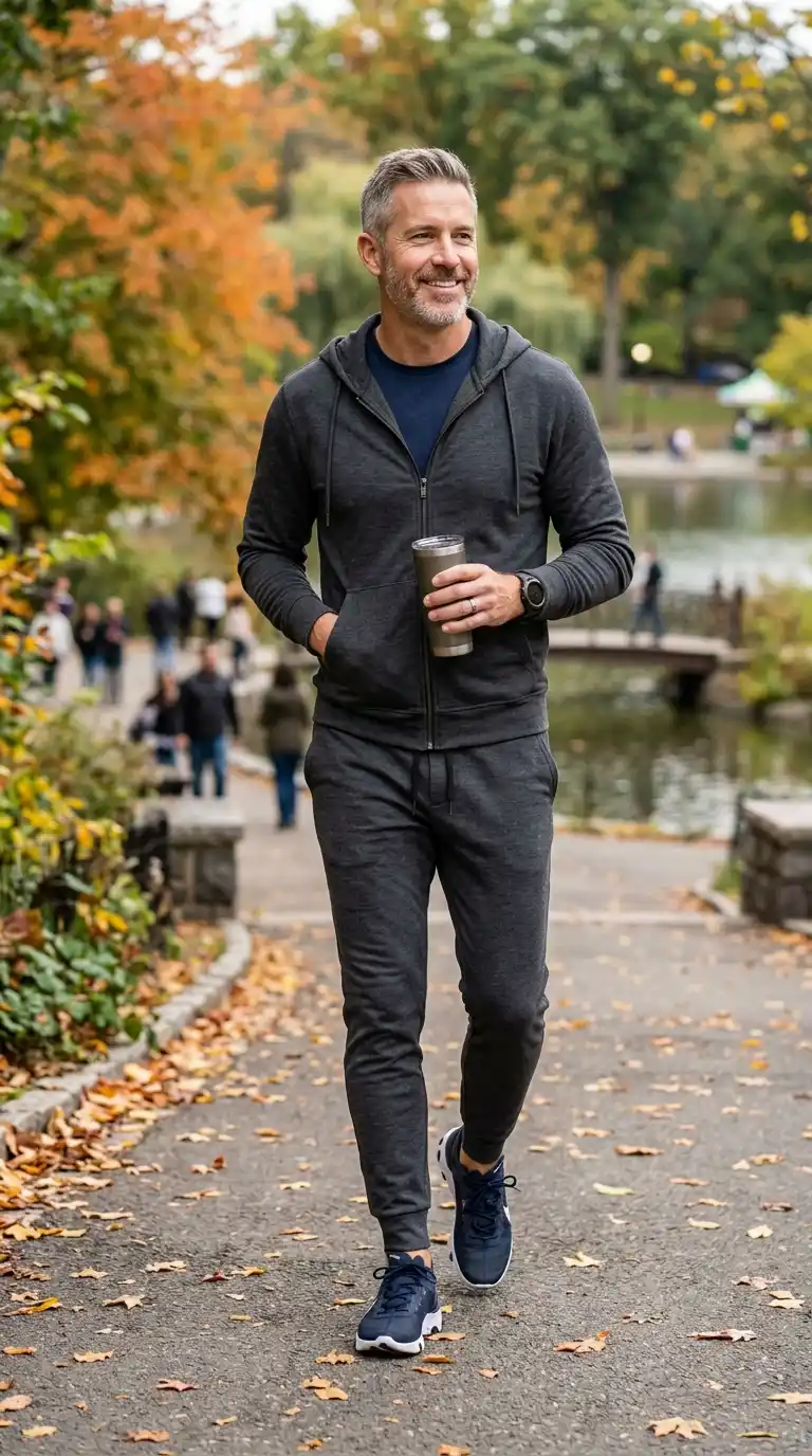Weekend Outfits for Men Minimalist Wardrobe: 10 Stylish Ideas 7 4. Lightweight Hoodie With Tapered Joggers for Casual Comfort