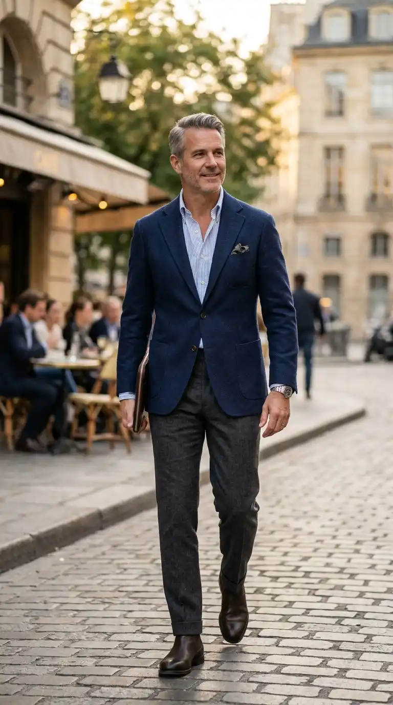 13 Capsule Wardrobe Pieces Every Man Needs 7 4. Tailored Navy Blazer