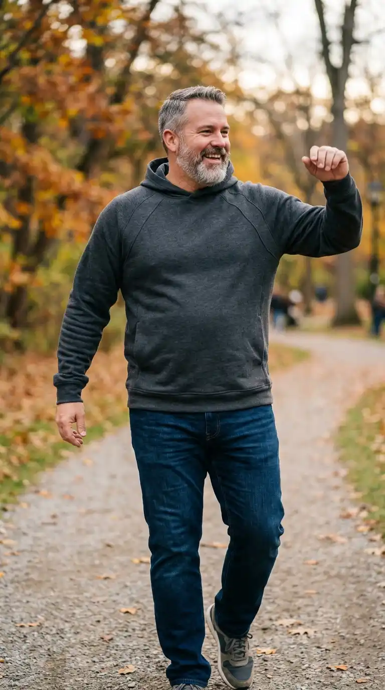 11 Stylish Cozy Hoodies for Curvy Men Over 40 (No Bulk) 8 5. Hoodie with Raglan Sleeves for Better Movement and Shape
