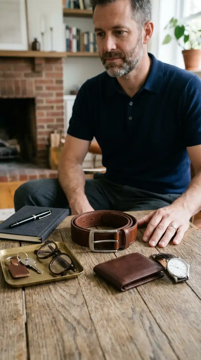 6. Minimalist Men’s Accessories Include a Versatile Leather Belt
