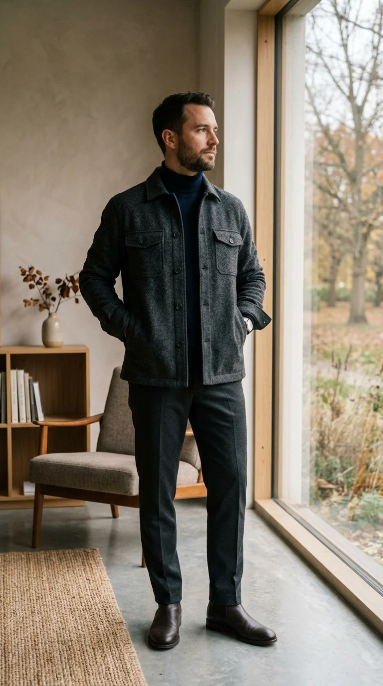 6. Minimalist Wool Overshirt Jacket