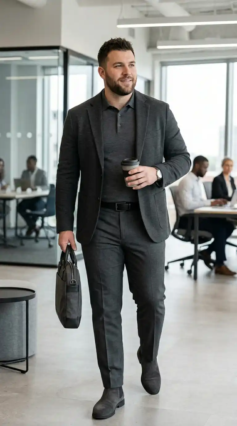 8. Monochrome Outfit for a Streamlined Office Look