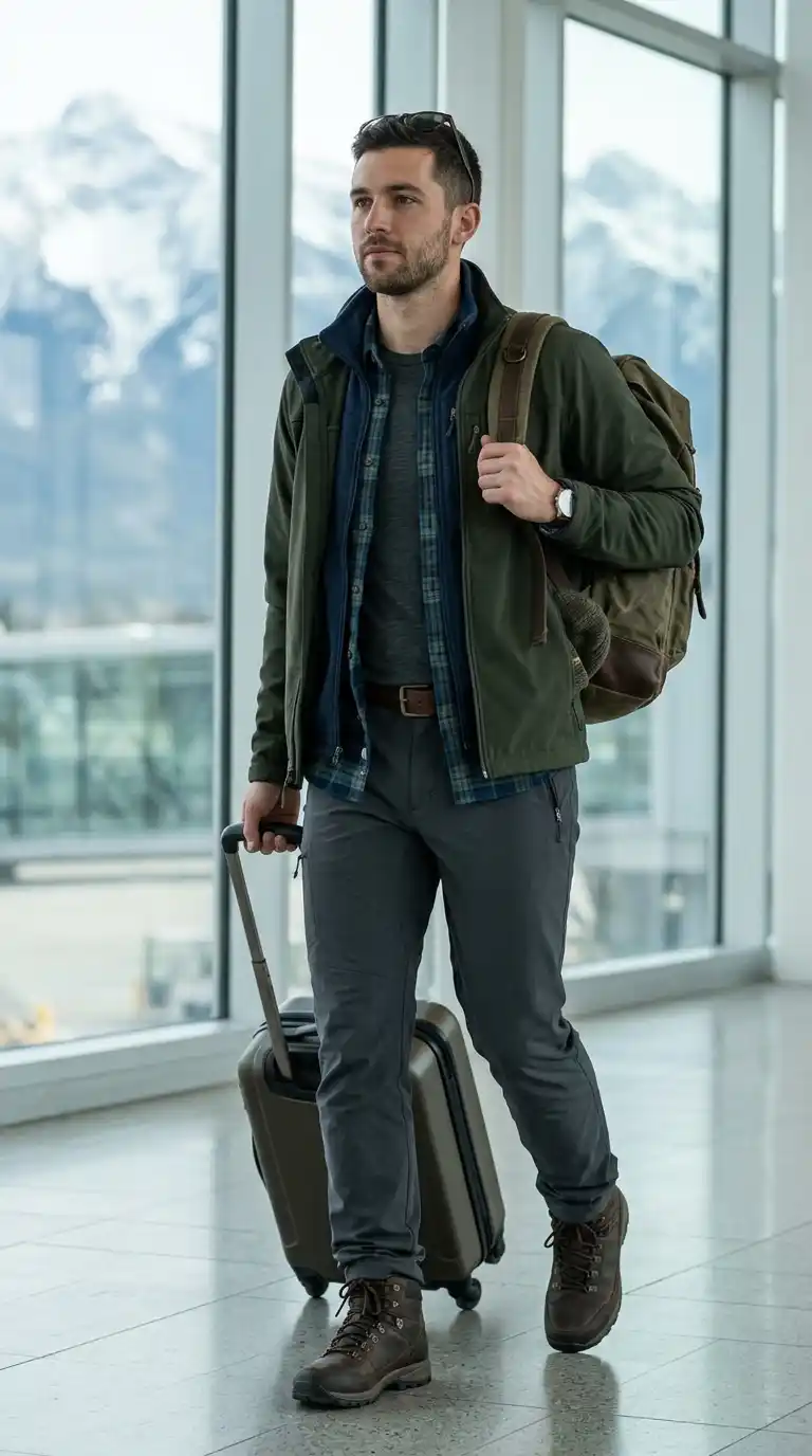 10 Stylish Men’s Outfits for Winter Travel & Ski Trips 11 8. The Airport-to-Mountain Outfit