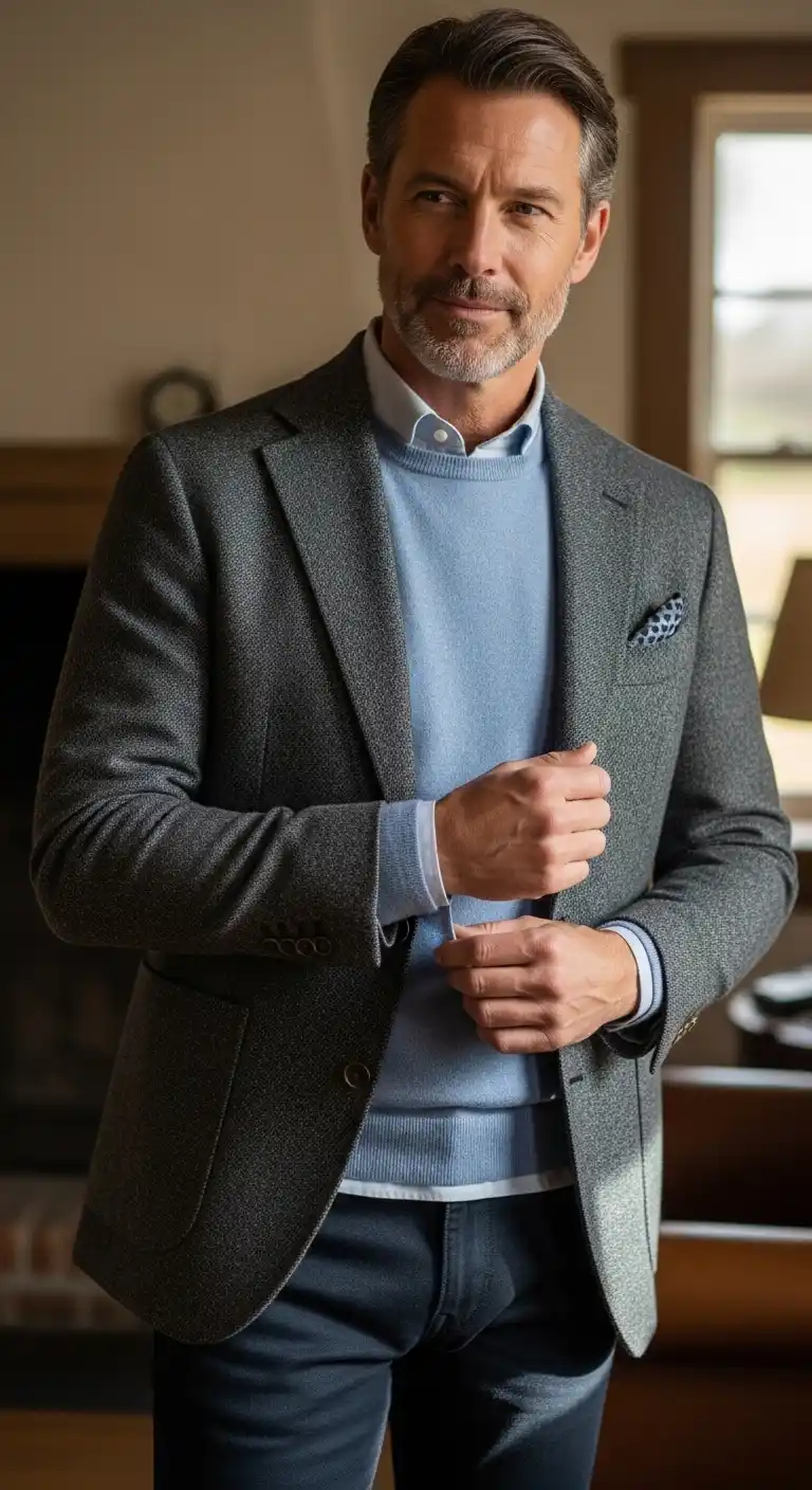 13 Stylish Layered Looks for Curvy Men Over 40 (Fall & Winter) 4 Choosing the Right Fabrics for Fall and Winter Layering