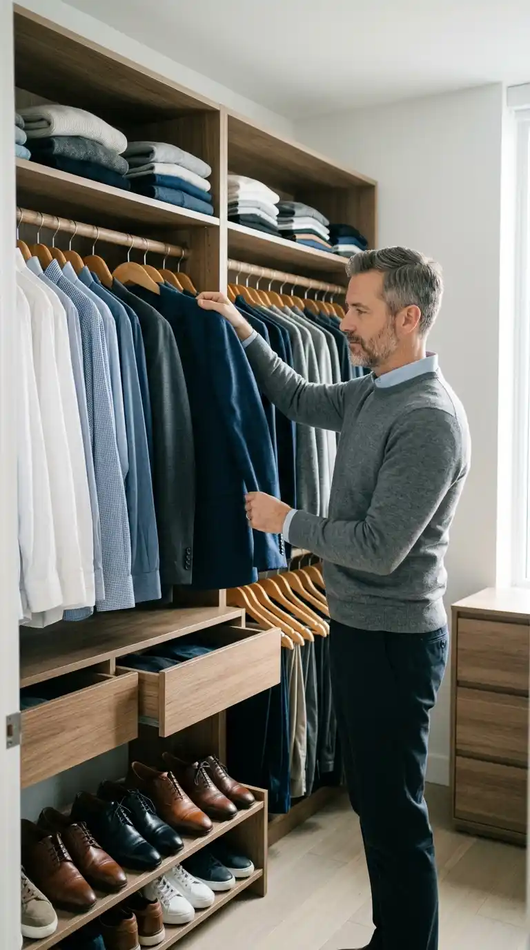 7‑Day Minimalist Wardrobe for Men Over 40 (No Fashion Stress) 9 Day 6 — Organizing Your Closet So Dressing Takes Only a Few Minutes