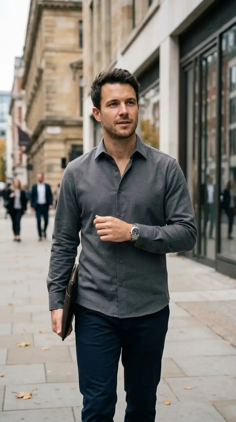 15 Minimalist Shirt Styles for Men Over 40 (Neutral Colors Only) 3 The Fabric Rule That Makes Minimalist Shirt Styles for Men Look Expensive