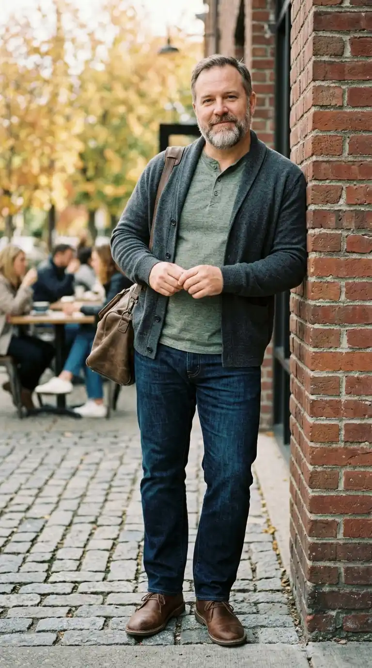 11 Weekend Outfits for Curvy Men Over 40 (casual & Comfy) 2 Why-Weekend-Style-Feels-Different-After-40