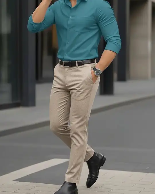 27 Minimalist Jeans and Pants for Men That Work in Every Season 13 Beige Tapered Trousers When Jeans Feel Too Casual