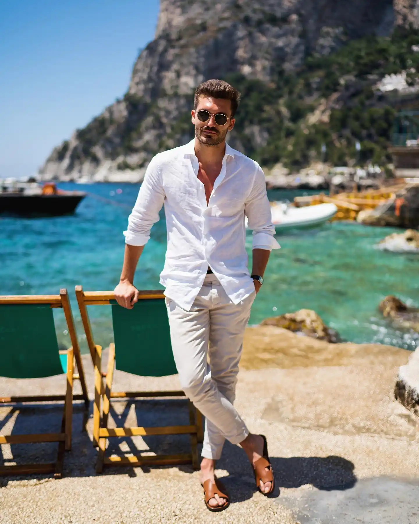 15 Curated Outfits for Men’s City‑Break Trips 10 9. Breezy Coastal Linen Style