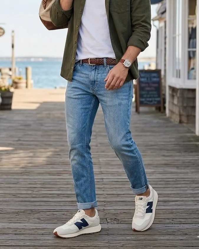 19 Best Men’s Sneakers for Travel (Lightweight, Walk‑All‑Day Picks) 6 Retro Runners for a Coastal, Cuffed-Denim Look