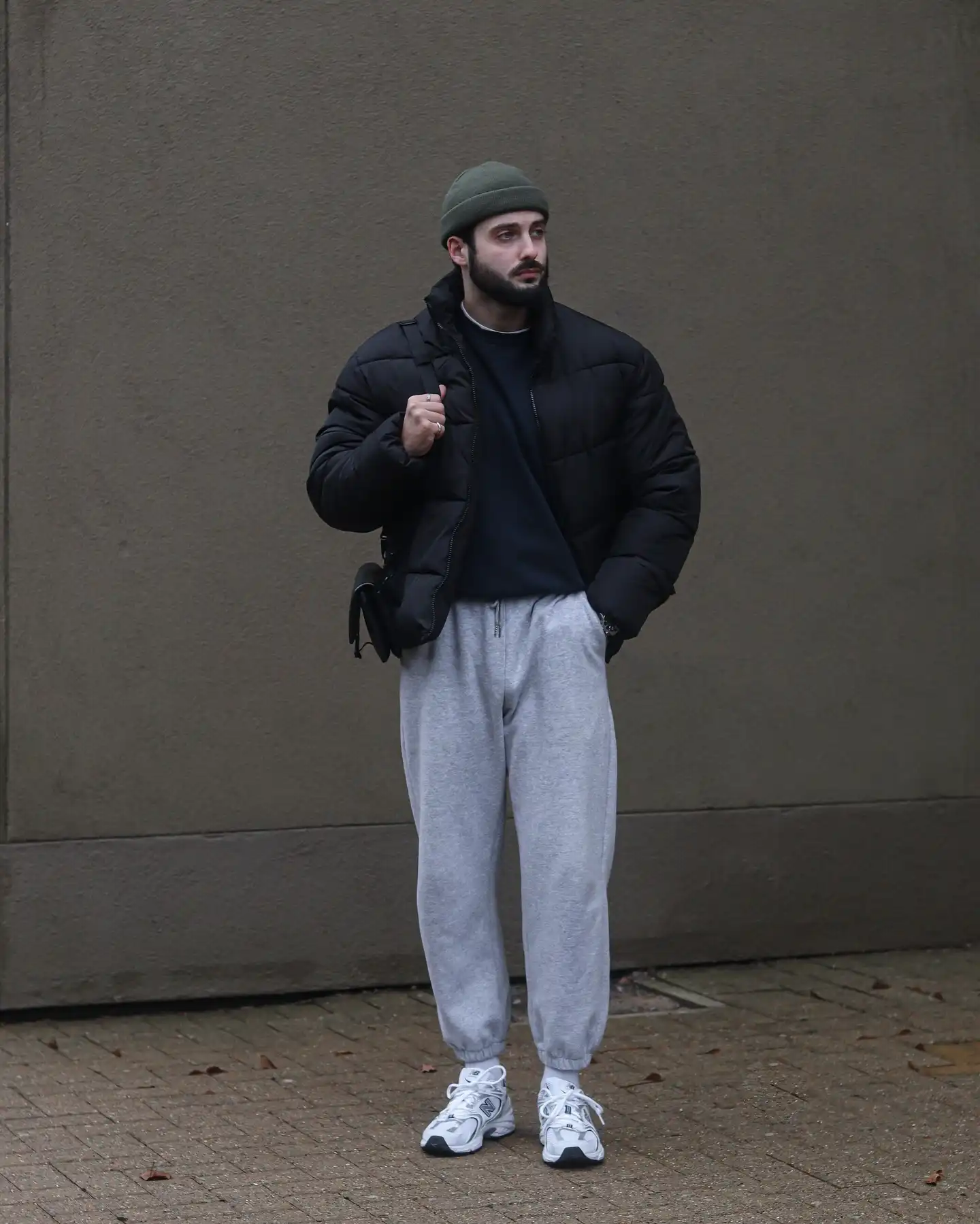 5. The Puffer Jacket and Joggers Combo