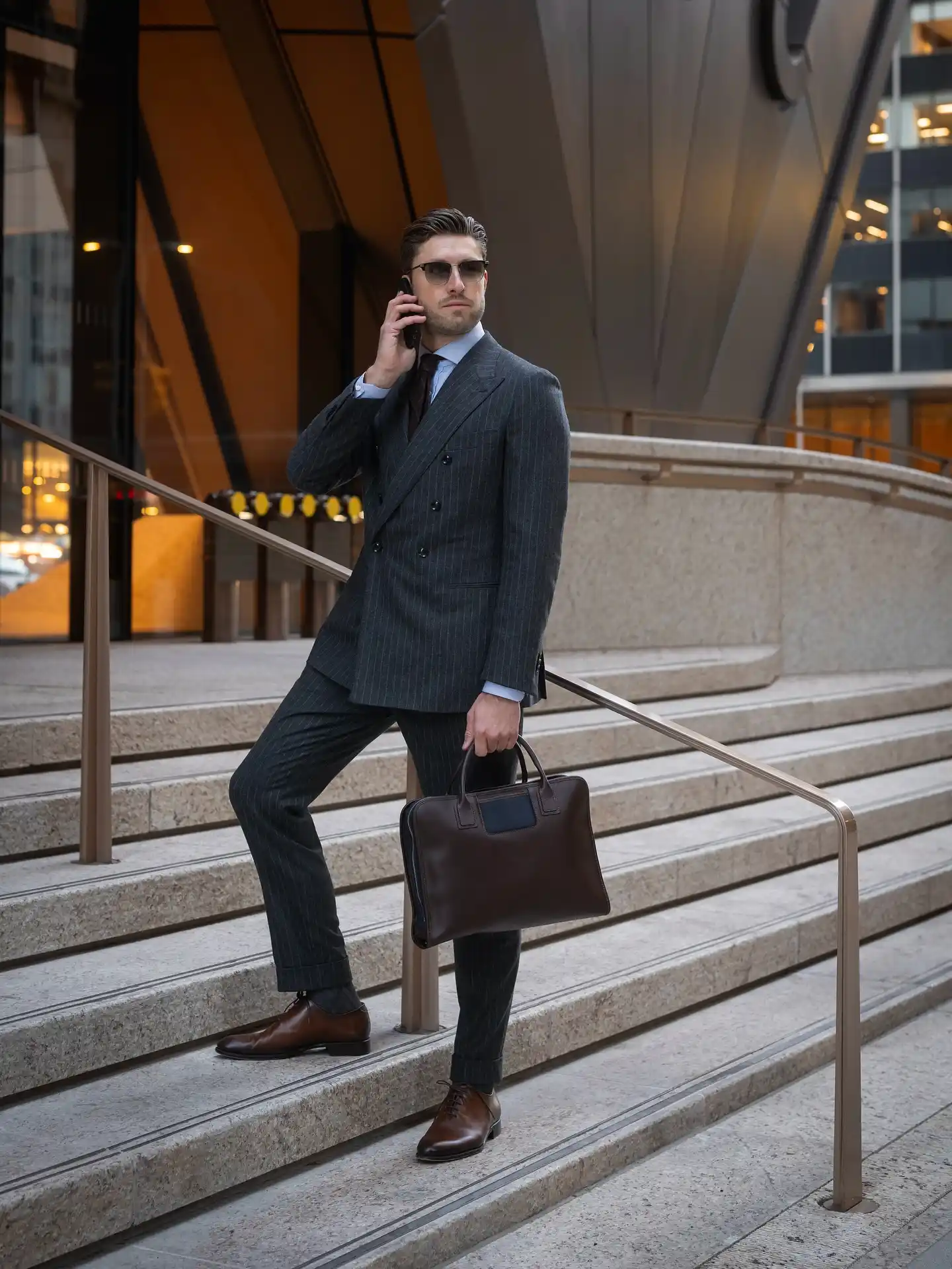 Tall Men’s Office Outfits Ideas: 10 Professional Styles 5 4. The Double Breasted Pinstripe Suit