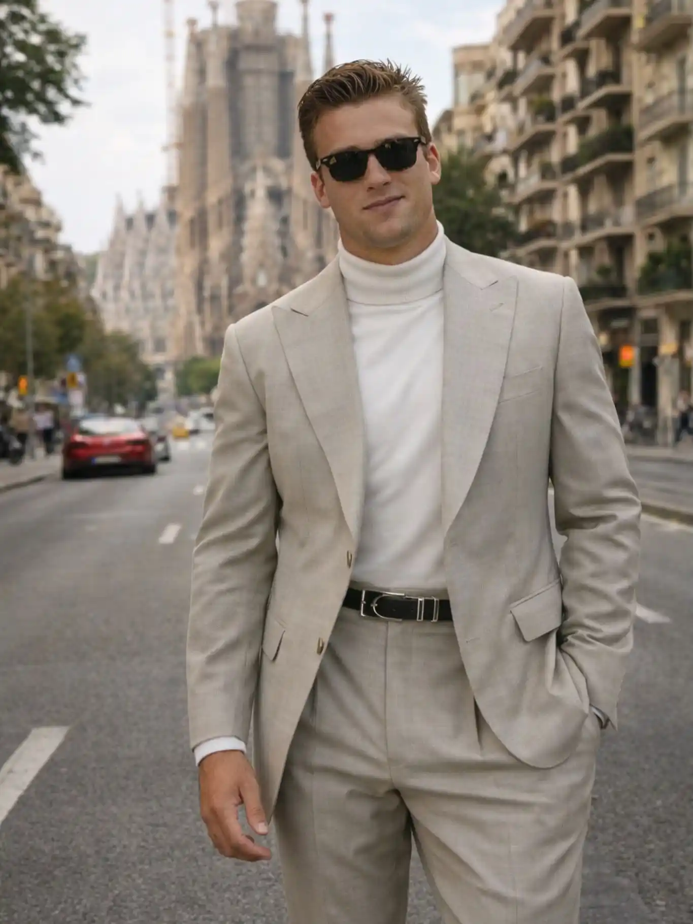 7. The Coastal Elegance Beige Suit