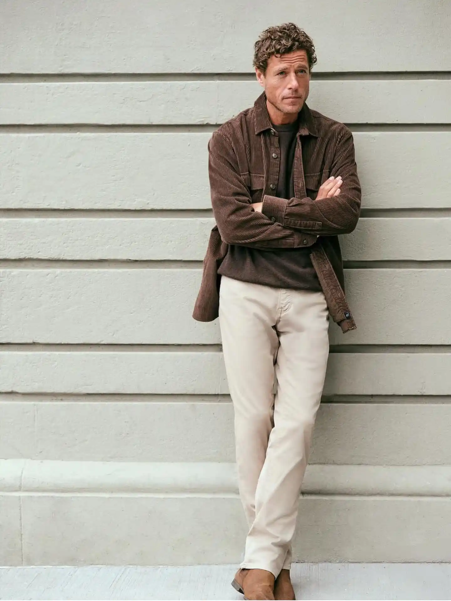 10. The Corduroy Overshirt and Beige Chinos