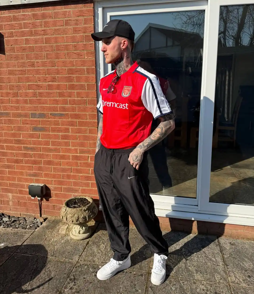 10. Arsenal Jersey With Track Pants And Air Forces