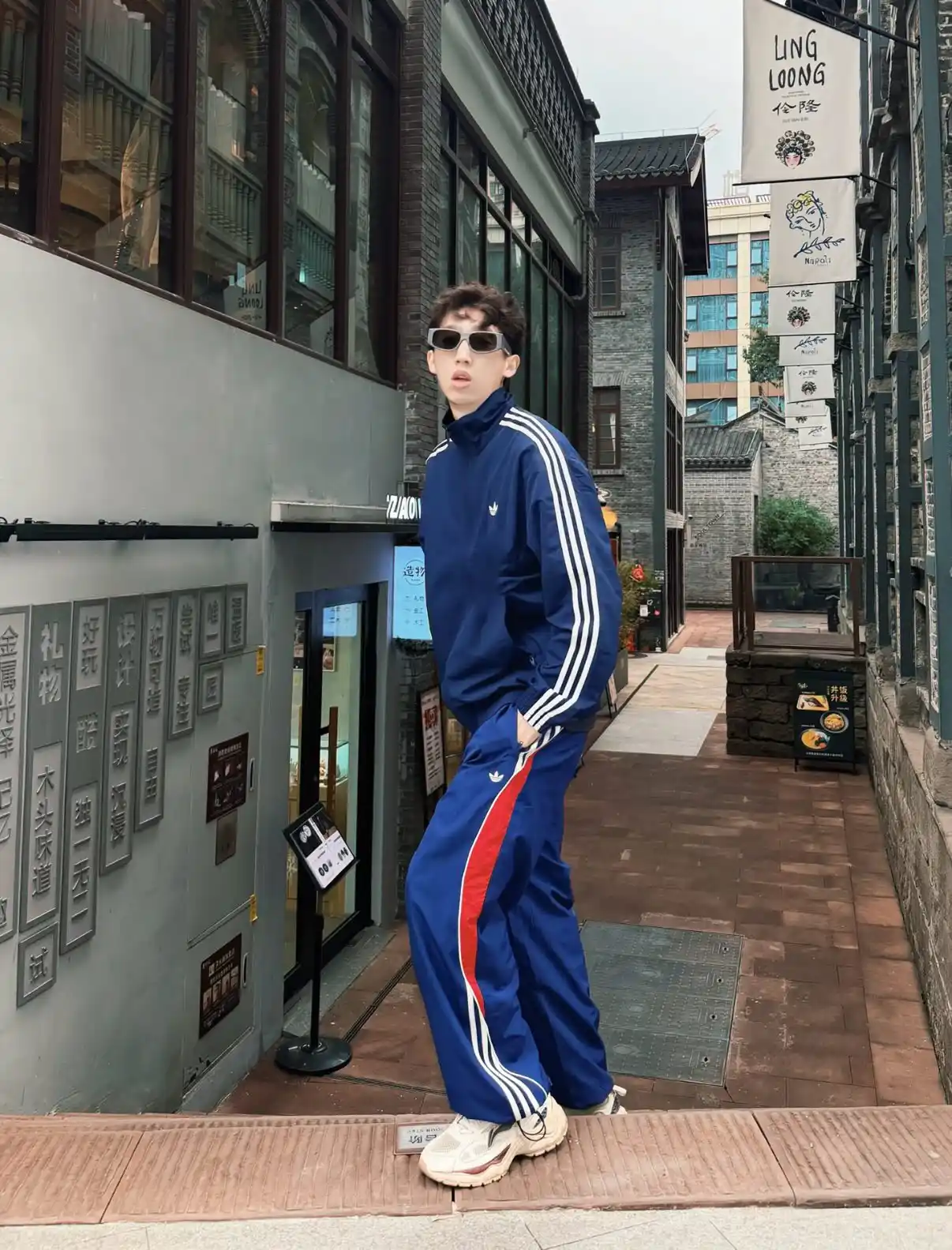 4. Retro Track Suit With Chunky Sneakers