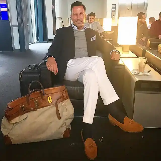 4. Sharp Navy Blazer and Crisp White Trousers