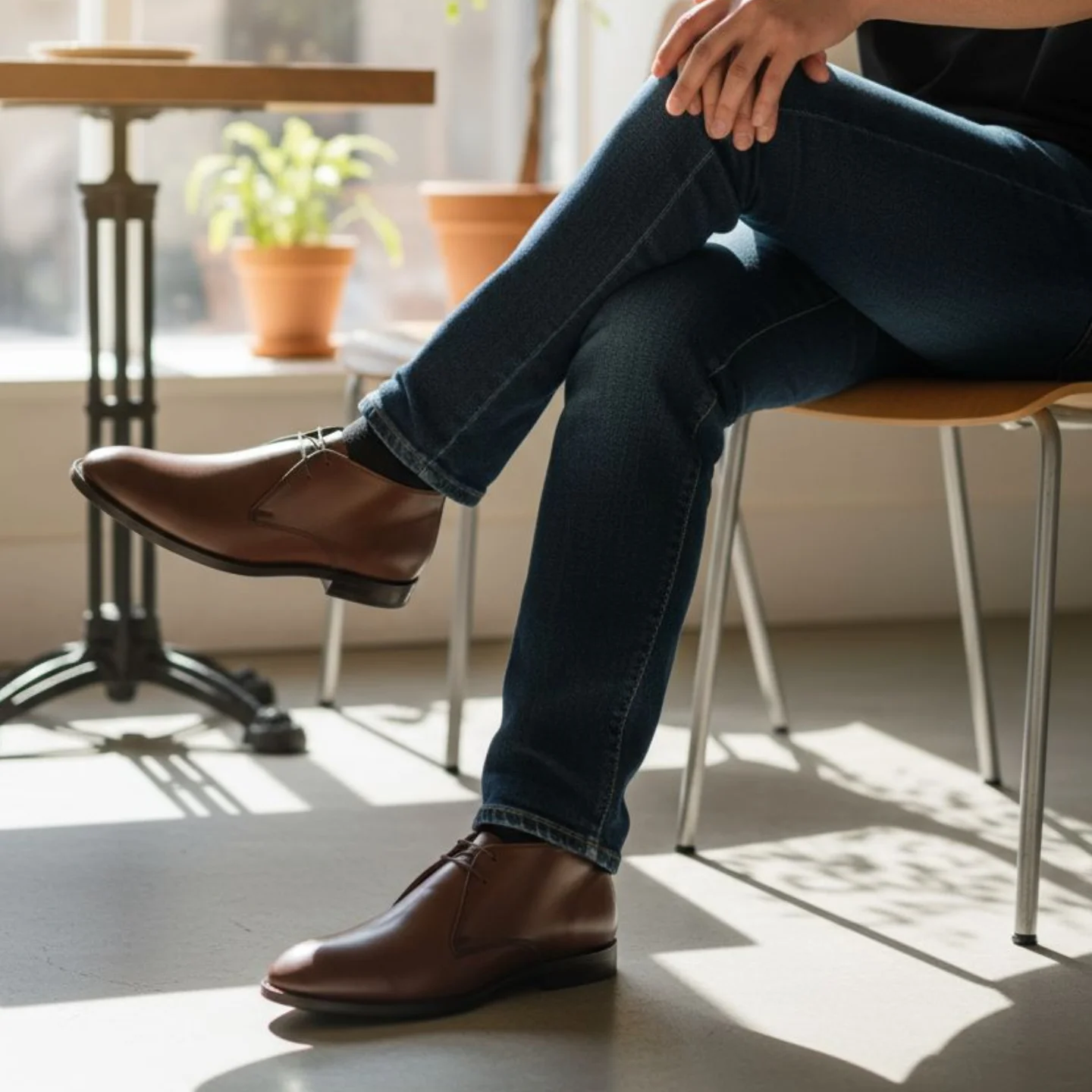 10 Minimalist Weekday Outfits for Men (No Decision Fatigue) 2 1. Minimal Leather Boots