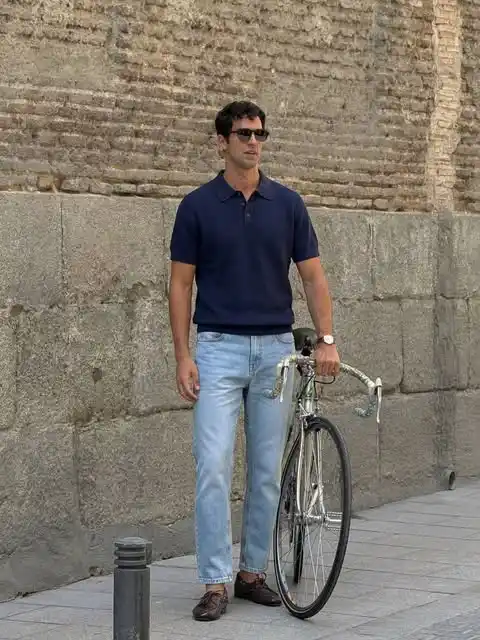 9. Knit Polo and Light Denim