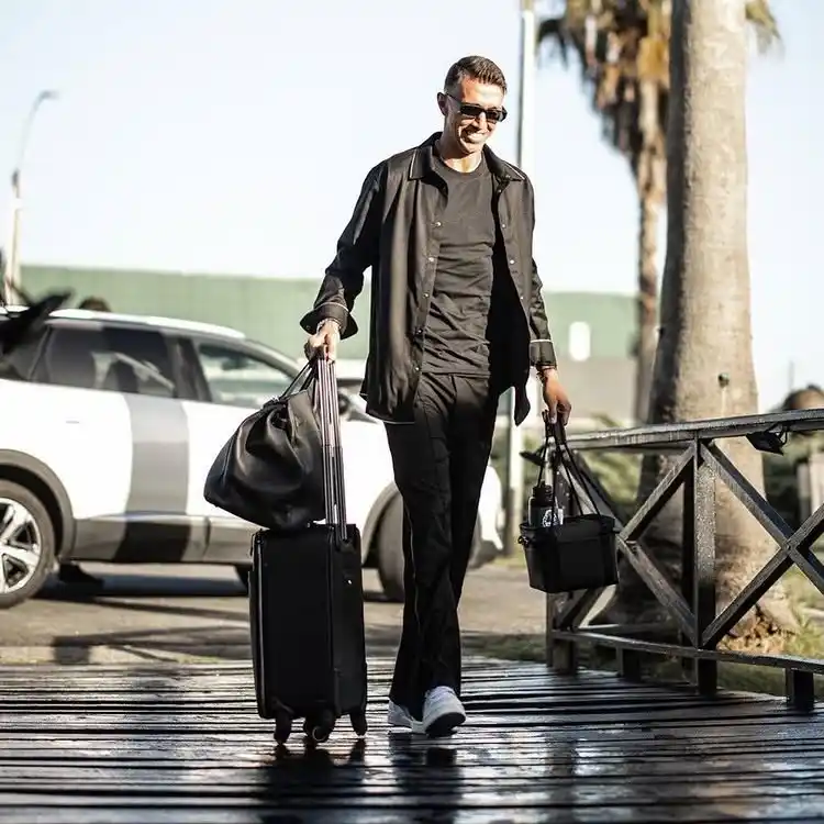 15 Airport Outfit Men Plus Size Ideas That Actually Fit Right 9 8. Satin Button Up and Dark Tailored Trousers