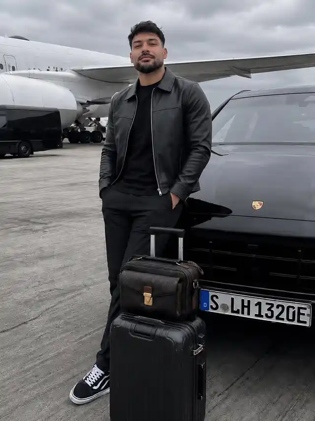 15 Airport Outfit Men Plus Size Ideas That Actually Fit Right 16 15. Sleek Leather Jacket and Fitted Dark Trousers