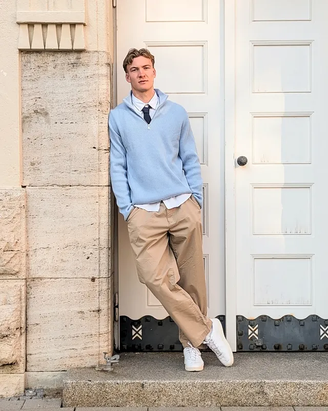 5. Preppy Quarter Zip and Tie