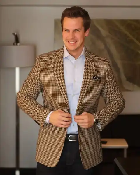 10. The Houndstooth Sport Coat and Dark Trousers