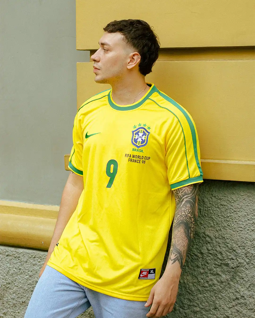 7. Retro World Cup Jersey With Light Wash Shorts