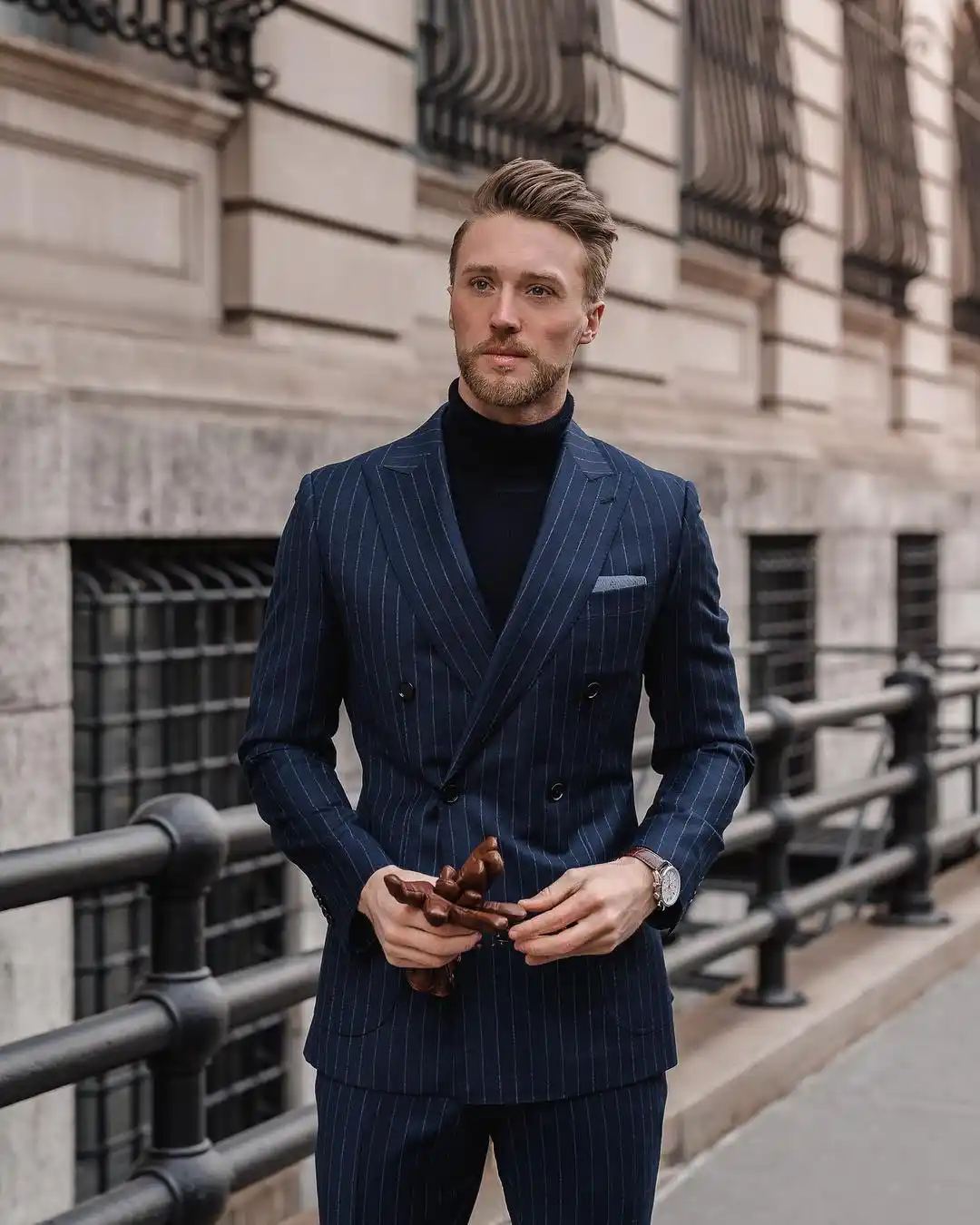 3. Double Breasted Pinstripe Suit