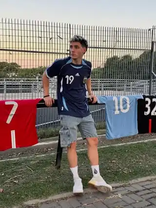 6. Navy Team Kit with Grey Cargo Shorts